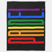 レインボーフラッグカラータイポグラフィLGBTゲイプライド フリースブランケット (正面)