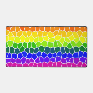 レインボーフラッグカラーデザインLGBTQゲイプライド デスクマット