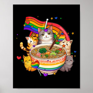 レインボーフラッグキャッツラーメンアニメゲイプライド月Lgbt ポスター