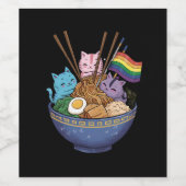 レインボーフラッグキャッツラーメンアニメゲイプライド月LGBT ワインラベル (シングルラベル)