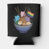 レインボーフラッグキャッツラーメンアニメゲイプライド月LGBT 缶クーラー (正面)