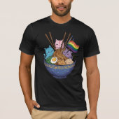 レインボーフラッグキャッツラーメンアニメゲイプライド月LGBT Tシャツ (正面)