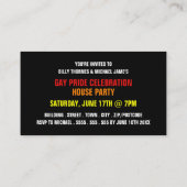 レインボーフラッグゲイプライドお祝い招待状カード エンクロージャーカード (裏面)