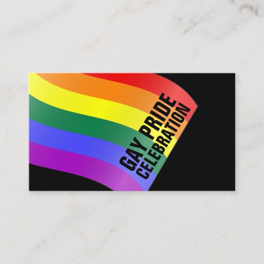 レインボーフラッグゲイプライドお祝い招待状カード エンクロージャーカード (正面)