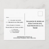 レインボーフラッグゲイプライドウェディングRSVP ポストカード (裏面)