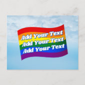 レインボーフラッグゲイプライドカスタム文字最大3行 ポストカード (正面)