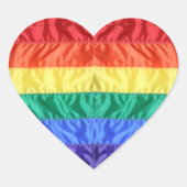 レインボーフラッグゲイプライドフラッグLGBTQレトロクラシック ハートシール (正面)
