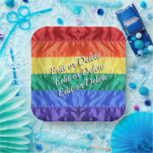 レインボーフラッグゲイプライドLGBT LGBTQ+カスタム文字 ペーパープレート (パーティー)