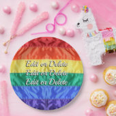 レインボーフラッグゲイプライドLGBT LGBTQ+カスタム文字 ペーパープレート (パーティー)