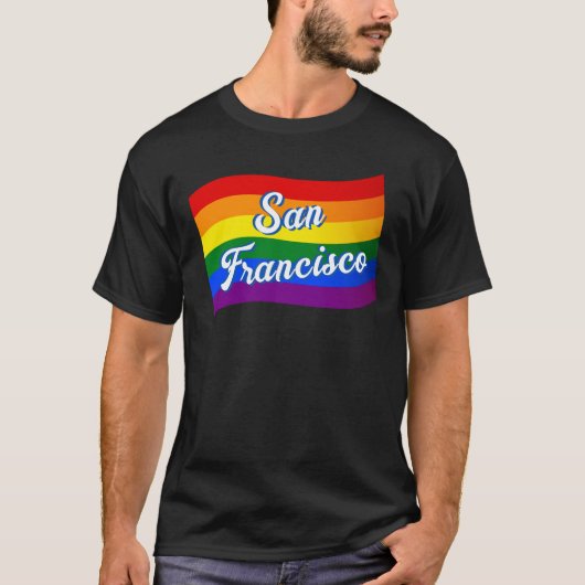 レインボーフラッグゲイプライドLGBT LGBTQ Tシャツ (正面)