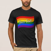 レインボーフラッグゲイプライドLGBTQプライドカスタム文字 Tシャツ (正面)