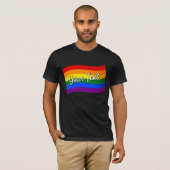 レインボーフラッグゲイプライドLGBTQプライドカスタム文字 Tシャツ (正面フル)