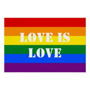 レインボーフラッグゲイプライドLGBTQ愛は愛 ポスター