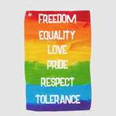 レインボーフラッグゲイレズビアンLGBT ゴルフタオル (正面)