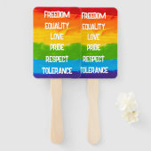 レインボーフラッグゲイレズビアンLGBT ハンドファン (正面&裏面)