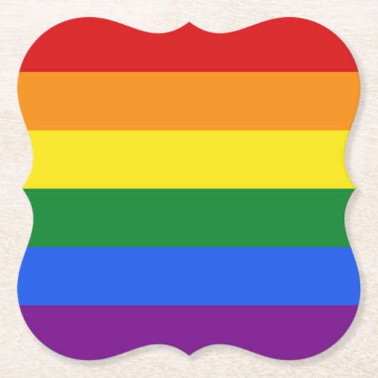 レインボーフラッグコースター ペーパーコースター (正面)