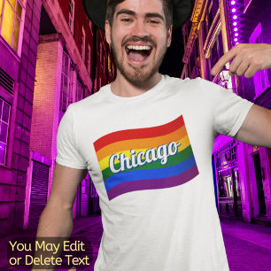 レインボーフラッグシカゴゲイプライドLGBT LGBTQ Tシャツ