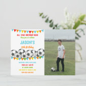 レインボーフラッグズサッカー誕生日招待状 招待状 (スタンド正面)