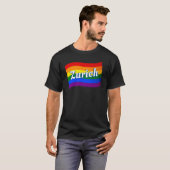 レインボーフラッグチューリッヒゲイプライドLGBTQ Tシャツ (正面フル)