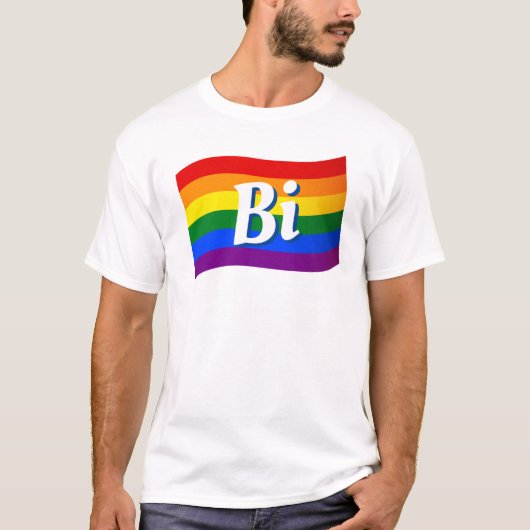レインボーフラッグバイバイセクシャルプライドLGBT LGBTQプライド Tシャツ (正面)