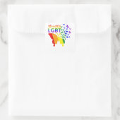 レインボーフラッグバタフライLGBT スクエアシール (バッグ)