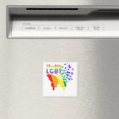 レインボーフラッグバタフライLGBT マグネット (インサイチュ (食洗機))