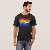 レインボーフラッグパリフランスゲイプライドLGBT LGBTQ Tシャツ (正面フル)
