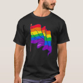 レインボーフラッグヒューマンライツLgbtqゲイプライド同性愛者Pr Tシャツ (正面)