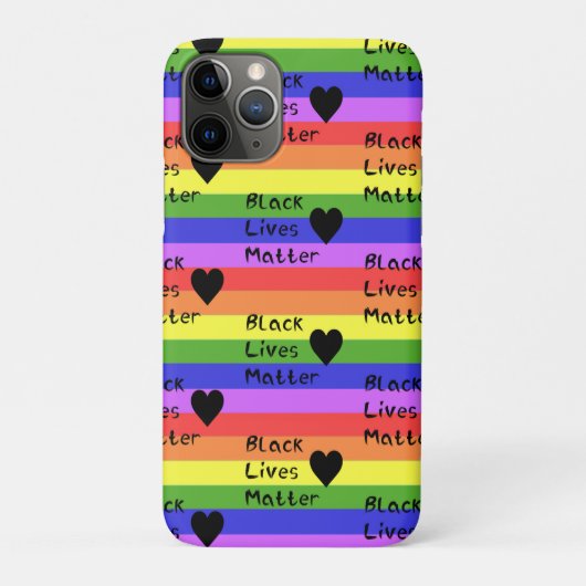 レインボーフラッグブラックライフマター文字LGBTQ Case-Mate iPhoneケース (裏)
