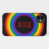 レインボーフラッグボタン+サインまたは文字 Case-Mate iPhoneケース (裏面(横))