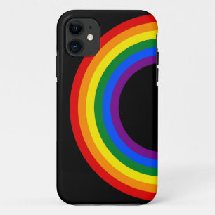 レインボーフラッグボタン+サインまたは文字 iPhone 11 ケース