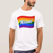 レインボーフラッグマイアミゲイプライドLGBT LGBTQ Tシャツ (正面)