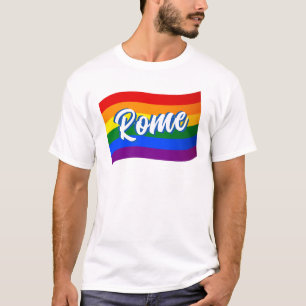 レインボーフラッグローマイタリアゲイプライドLGBT LGBTQ Tシャツ