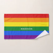 レインボーフラッグ名前をカスタムするタオルセット バスタオルセット (ハンドタオル)