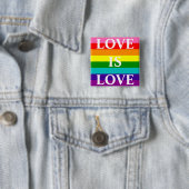 レインボーフラッグ愛は愛ゲイプライドLGBT 8ストライプ人 缶バッジ (インサイチュ)