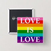 レインボーフラッグ愛は愛ゲイプライドLGBT 8ストライプ人 缶バッジ (正面&裏面)