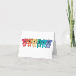 レインボーフラッグ ゲイ プライド LGBT コアラ 可愛い コアラたち Tha サンキューカード