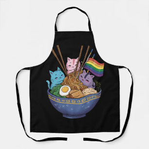 レインボーフラッグ 猫 ラーメン アニメ ゲイ プライド マンス LGBT エプロン