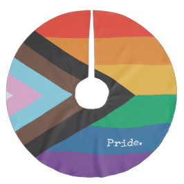 レインボーフラッグ - LGBTQIA - 名前入り - ツリー スカート ブラッシュドポリエステルツリースカート