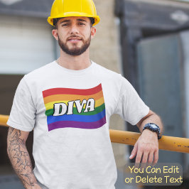 レインボーフラッグDIVA素晴らしいゲイプライドLGBT LGBTQ Tシャツ