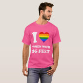 レインボーフラッグIビッグ足プライド Tシャツ (正面フル)