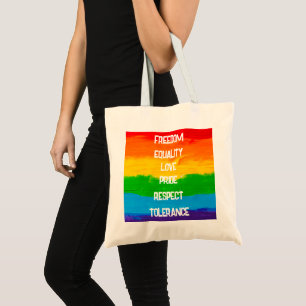 レインボーフラッグLGBTトートバッグ – フラグ付きプライドトート トートバッグ