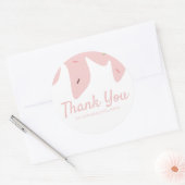 レインボーフラッシュアイスクリームケーキつや消しピンク ラウンドシール (封筒)