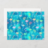 レインボーフラミンゴ ポストカード (正面/裏面)