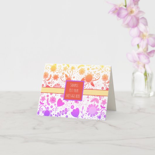 レインボーフラワーおもしろいインスピレーションカスタムフローラ カード (蘭)