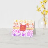 レインボーフラワーおもしろいインスピレーションカスタムフローラ カード (黄色い花)