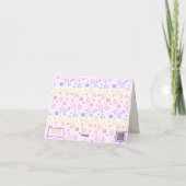 レインボーフラワーおもしろいインスピレーションカスタムフローラ カード (裏面)