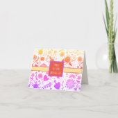 レインボーフラワーおもしろいインスピレーションカスタムフローラ カード (正面)