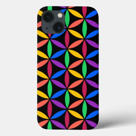 レインボーフラワーオブライフパターンケースメイトiPhone Ca Case-Mate iPhoneケース (裏面)