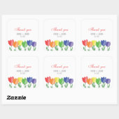 レインボーフラワーゲイレズビアンサンキュー スクエアシール (シート)